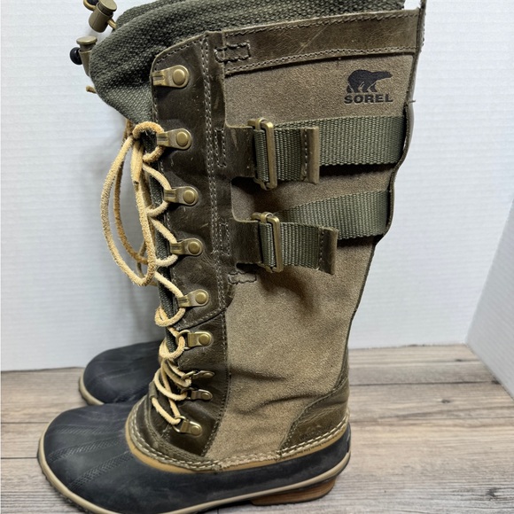 Sorel Conquest Carly Leather Harness Waterproof Snow Winter Boots Size 8 EUR 39 - Picture 8 of 10